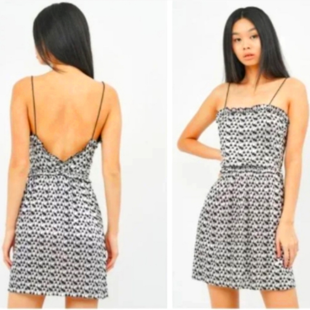 Zara Metallic Checkered Mini Dress NWT Blogger Fav